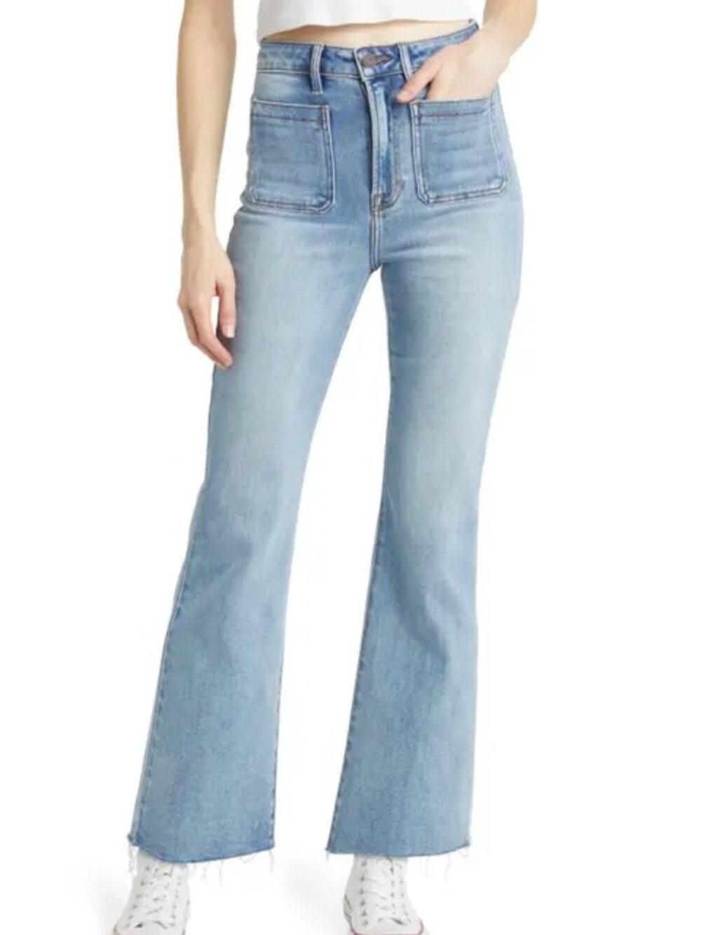 Hidden Light Blue Patch Pocket Bootcut Jeans Size 28